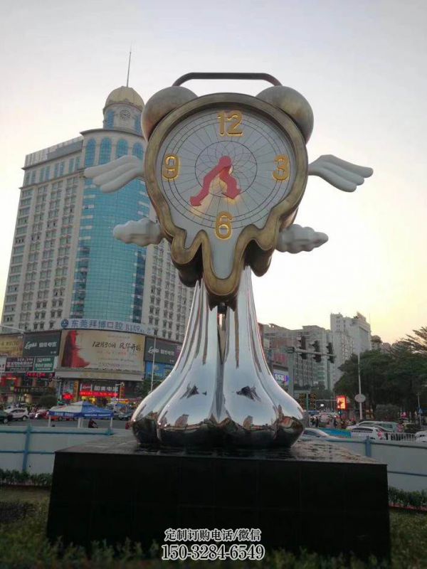 钟表雕塑 步行街标识雕塑 现代不锈钢雕塑 钟表雕塑 步行街标识雕塑 现代不锈钢雕塑