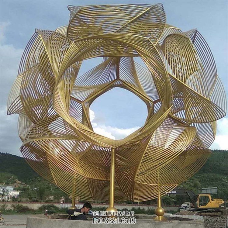 花朵圆环雕塑,镂空编织工艺,现代房地产景观雕塑 花朵圆环雕塑,镂空编织工艺,现代房地产景观雕塑