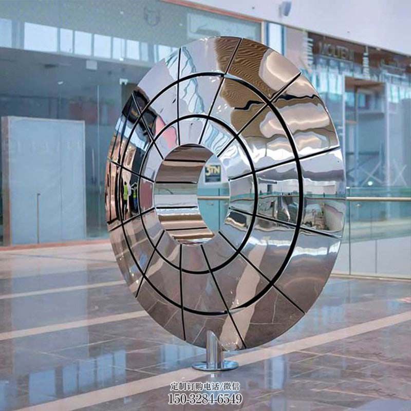 圆镜造型雕塑,亮面工艺设计,房地产景观美陈雕塑 圆镜造型雕塑,亮面工艺设计,房地产景观美陈雕塑
