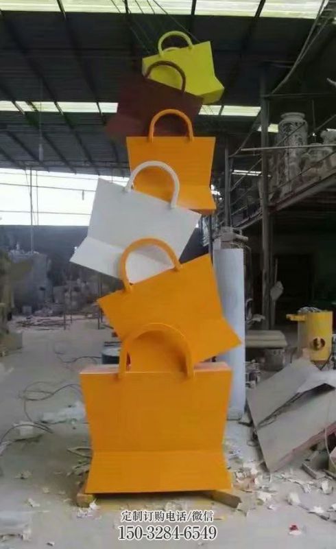 手提包雕塑,景观美陈雕塑,不锈钢手提包雕塑制作 手提包雕塑,景观美陈雕塑,不锈钢手提包雕塑制作