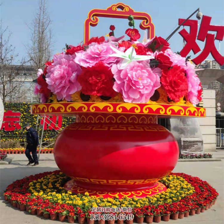 庆典花篮雕塑,商场美陈雕塑,花朵组合装置雕塑 庆典花篮雕塑,商场美陈雕塑,花朵组合装置雕塑